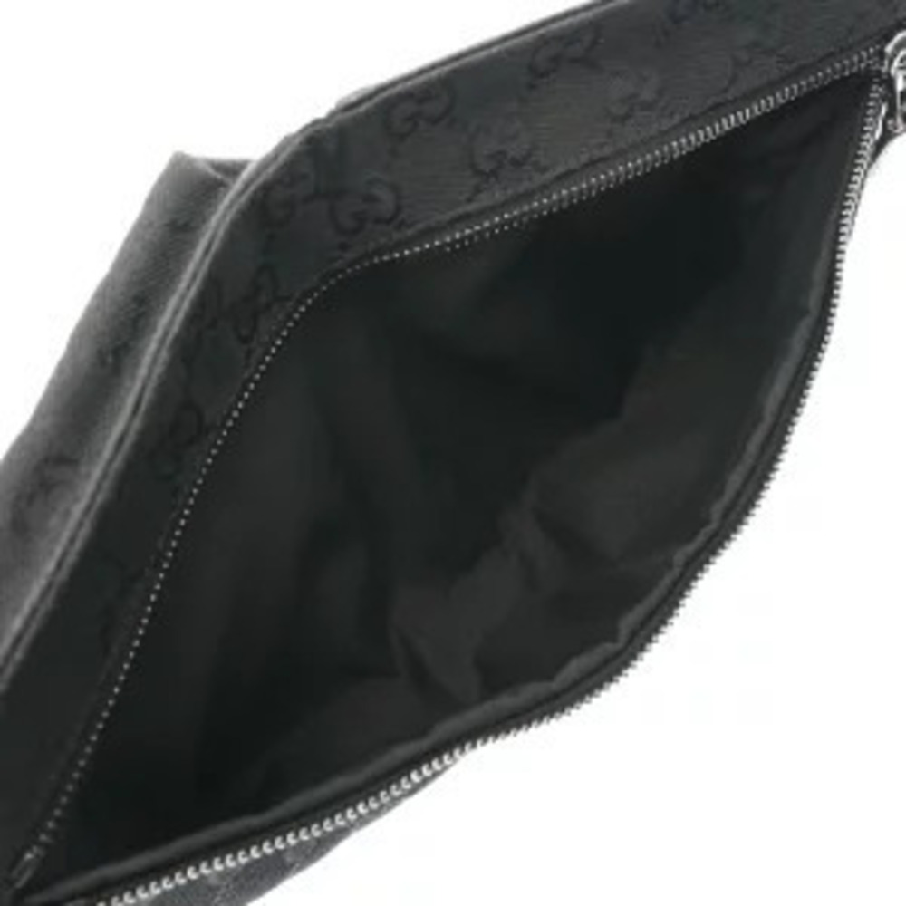 Gucci Black Belt Canvas Clutch Bum Waist Crossbody Body Bag Leather GG - Picture 8 of 9